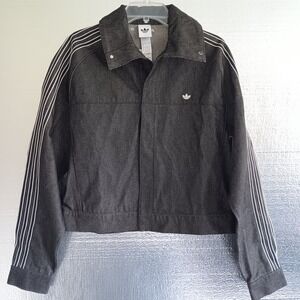 Adidas P ESS Denim Jkt Women XS True Black NWT Originals JV7775 Cropped Jacket